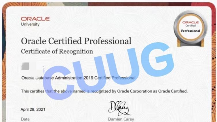 CUUG OCP 19c证书